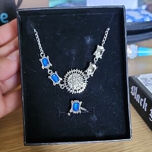 Elegant Silver and Blue Jewelry Set